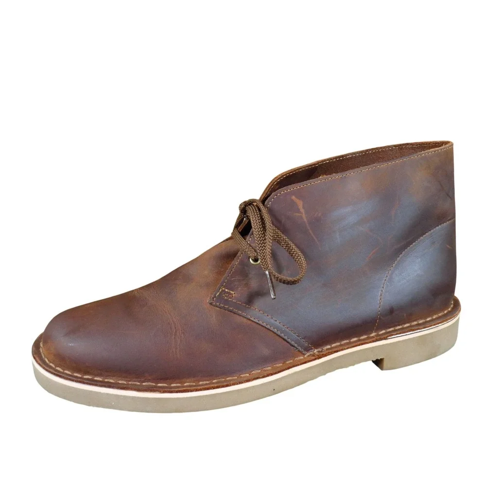 Clarks Bushacre Mens Chukka Boots Size 12 Daily Wear Brown Leather